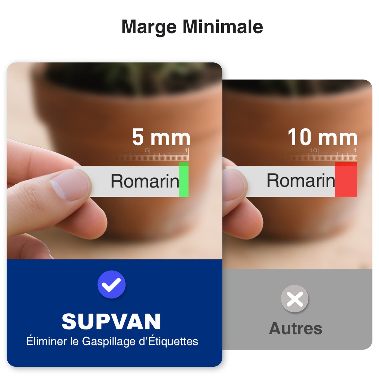 SUPVAN G15M Mini Étiqueteuse Industrielle Portable Rechargeable, inclut Étiquettes Blanches et la Gaine Thermorétractable, Résistante aux UV, pour l'extérieur, l'industrie, l'électricien et l'usine