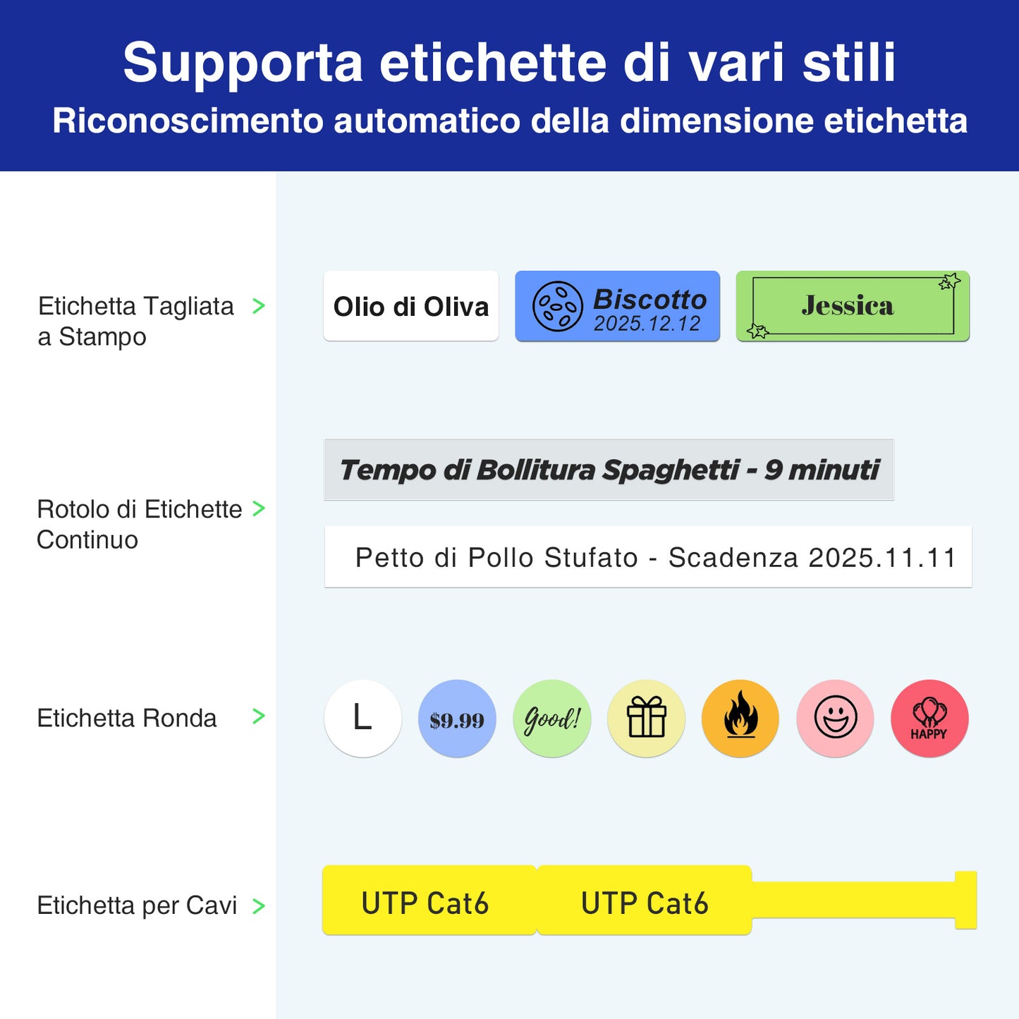 SUPVAN E11 Etichettatrice Bluetooth, Supporta Tastiera e App con 40+ Font e 600+ Icone, Stampante Etichette Adesive Ricaricabile senza Inchiostro per Casa, Cucina, Ufficio, Scuola, Nero
