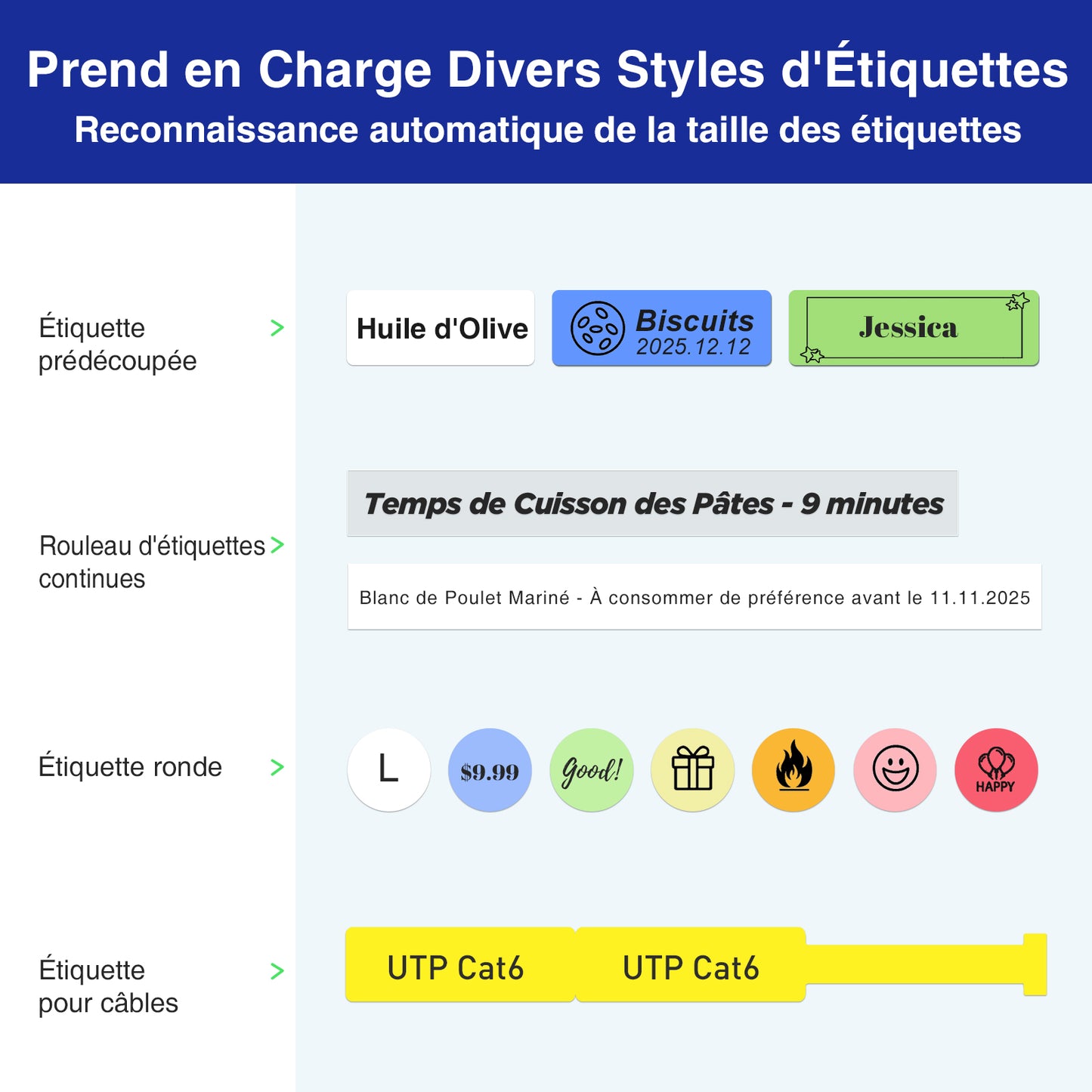 SUPVAN E11 Étiqueteuse Bluetooth Rechargeable Portable, inclut 4 Rouleaux d'Étiquettes Autocollantes Durables, Compatible Clavier et Appli, Bon Rapport Qualité-Prix, pour Maison, Bureau, École