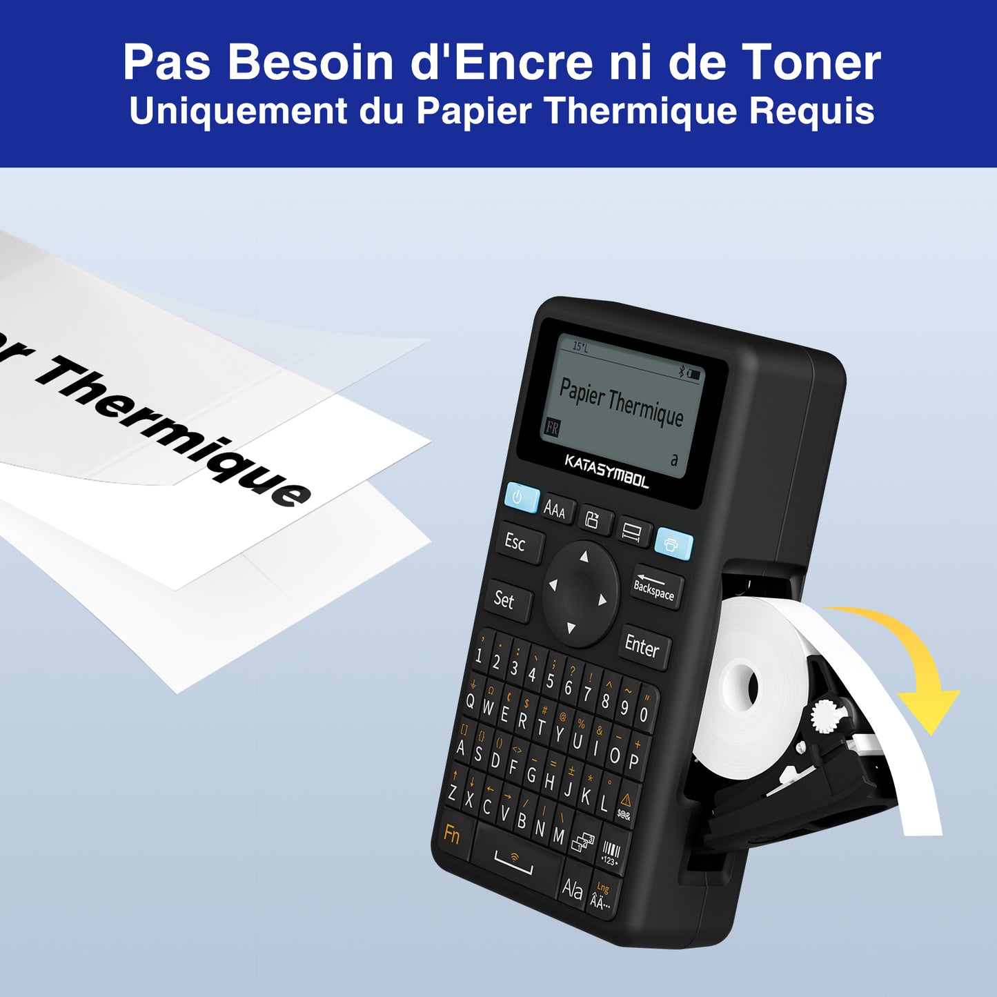 SUPVAN E11 Étiqueteuse Bluetooth Rechargeable Portable, inclut 4 Rouleaux d'Étiquettes Autocollantes Durables, Compatible Clavier et Appli, Bon Rapport Qualité-Prix, pour Maison, Bureau, École