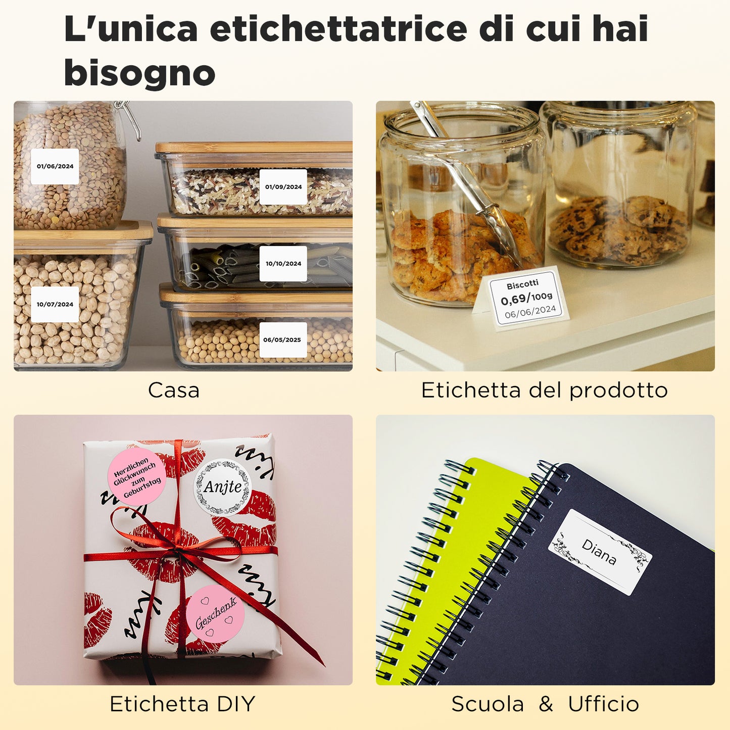 SUPVAN T50M Pro Etichettatrice Bluetooth con Nastro, App Versatile con 30 Caratteri e oltre 700 Icone, senza Inchiostro per Organizzare Casa, Cucina, Scuola e Ufficio