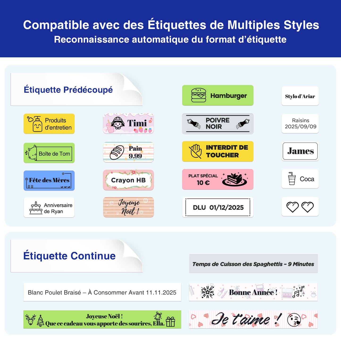 SUPVAN E12 Etiqueteuse,avec Clavier QWERTY, Écran Graphique Rétroéclairé, pour la Maison, Le Bureau et l'école, Noir
