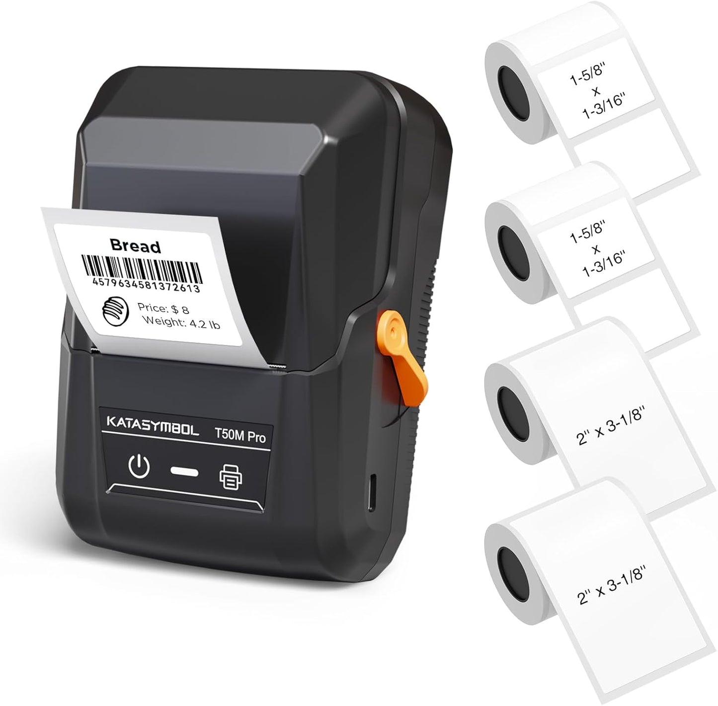 SUPVAN T50M Pro Bluetooth Label Maker Machine with 4 Tapes, Wide Waterproof Label, Versatile App with 30 Fonts and 660+ Icons, Inkless Labeler for Home, Kitchen, School, Office Organization, Black