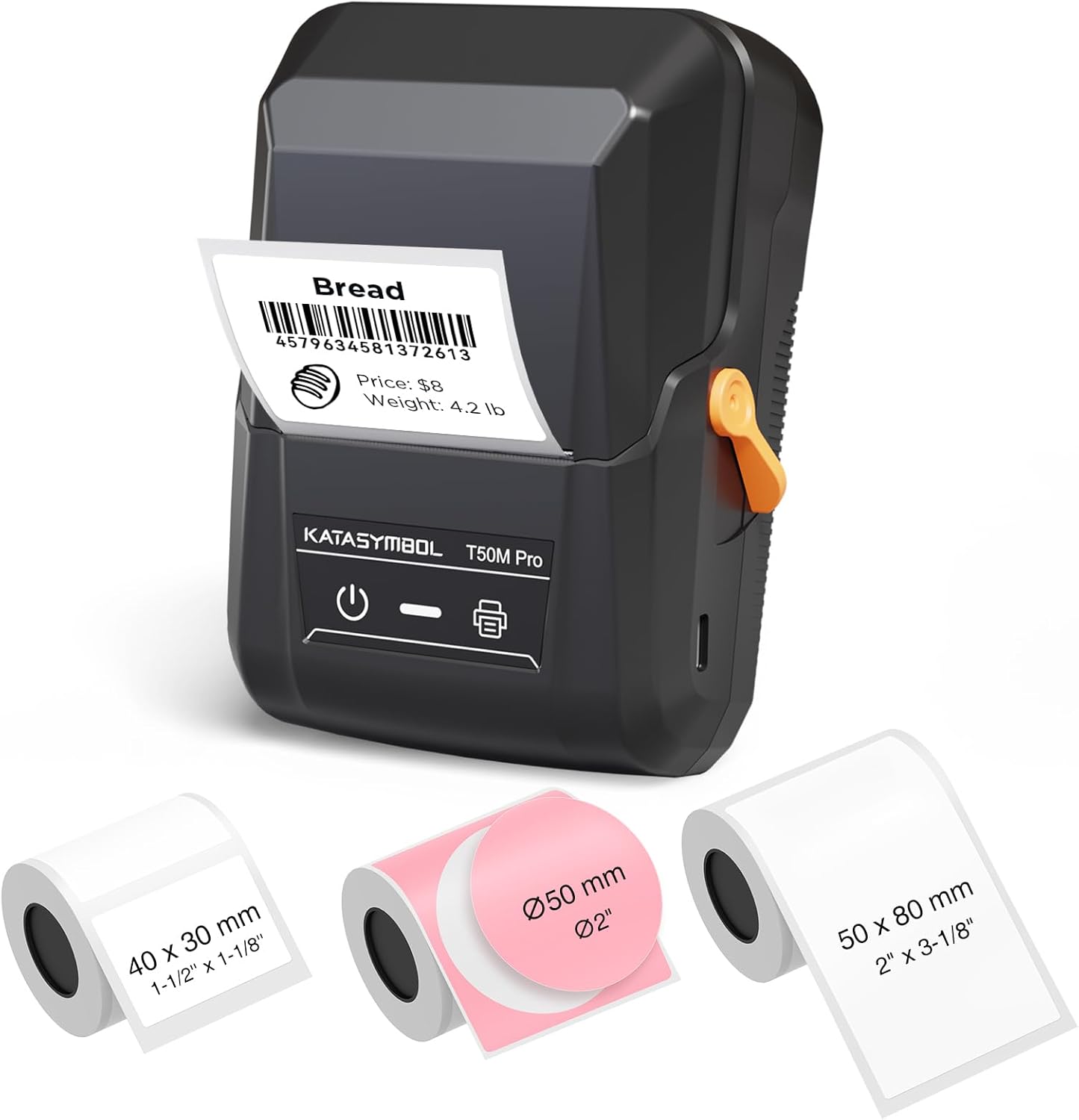 SUPVAN T50M Pro Bluetooth Label Maker Machine with 3 Tapes, Wide Waterproof Label, Versatile App with 30 Fonts and 660+ Icons, Inkless Labeler for Home, Kitchen, School, Office Organization, Black