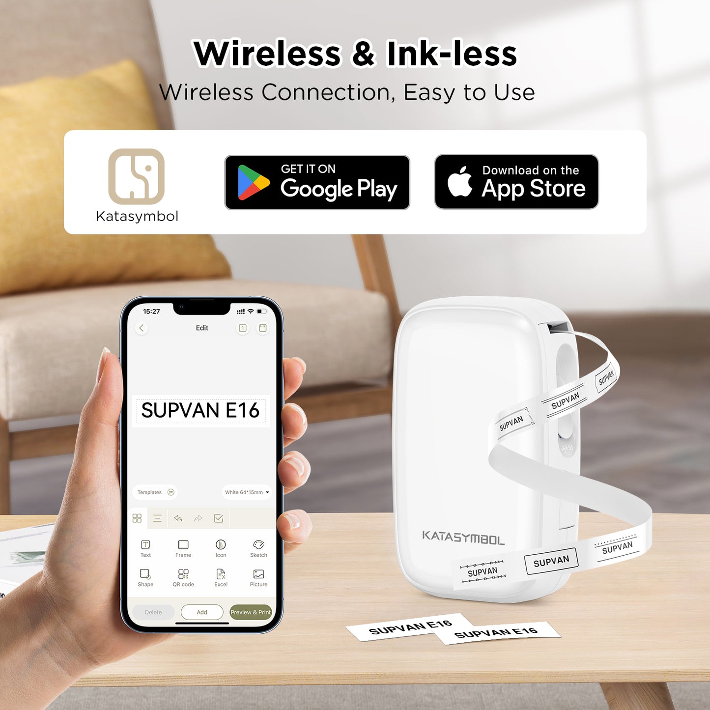 SUPVAN E16 Mini Bluetooth Label Maker