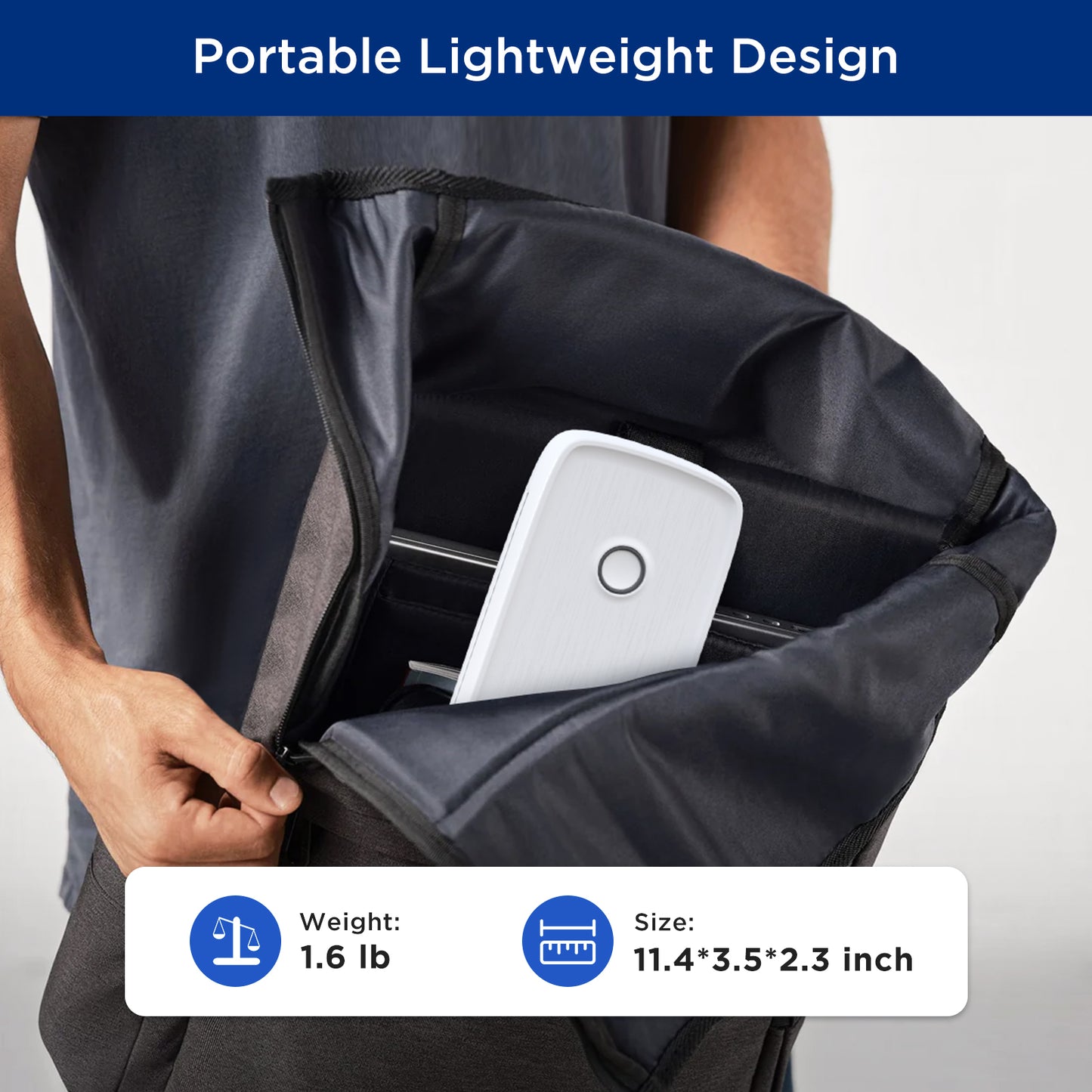 SUPVAN T200M Portable Printer Wireless for Travel, Bluetooth Inkless Printer with 300 DPI, Prints 400 Pages per Charge, Supports 8.5" X 11" US Letter, Compatible with iPhone, Android & Laptop