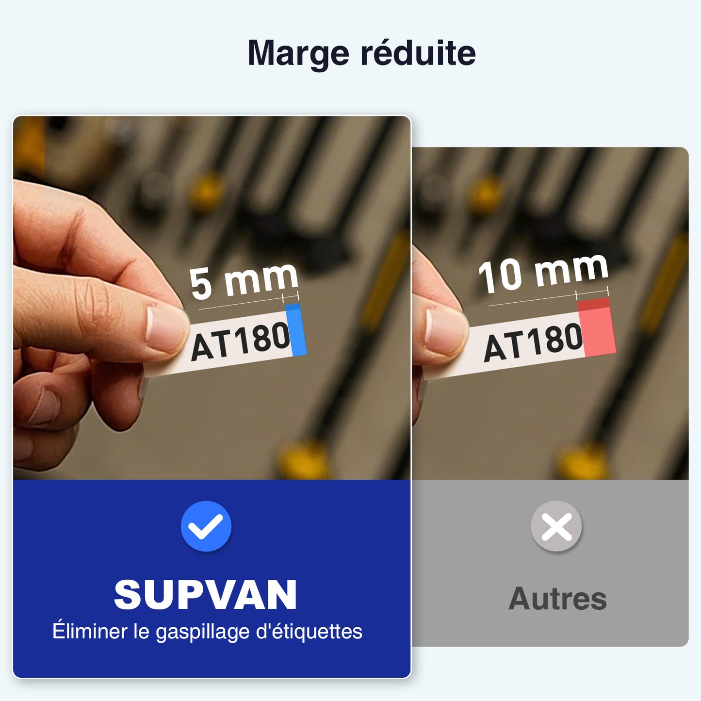 SUPVAN E11 Étiqueteuse Bluetooth Rechargeable Portable, Inclut Étiquettes Autocollantes Durables, Compatible Clavier & Application, Excellent Rapport Qualité-Prix, pour Maison, Bureau, École