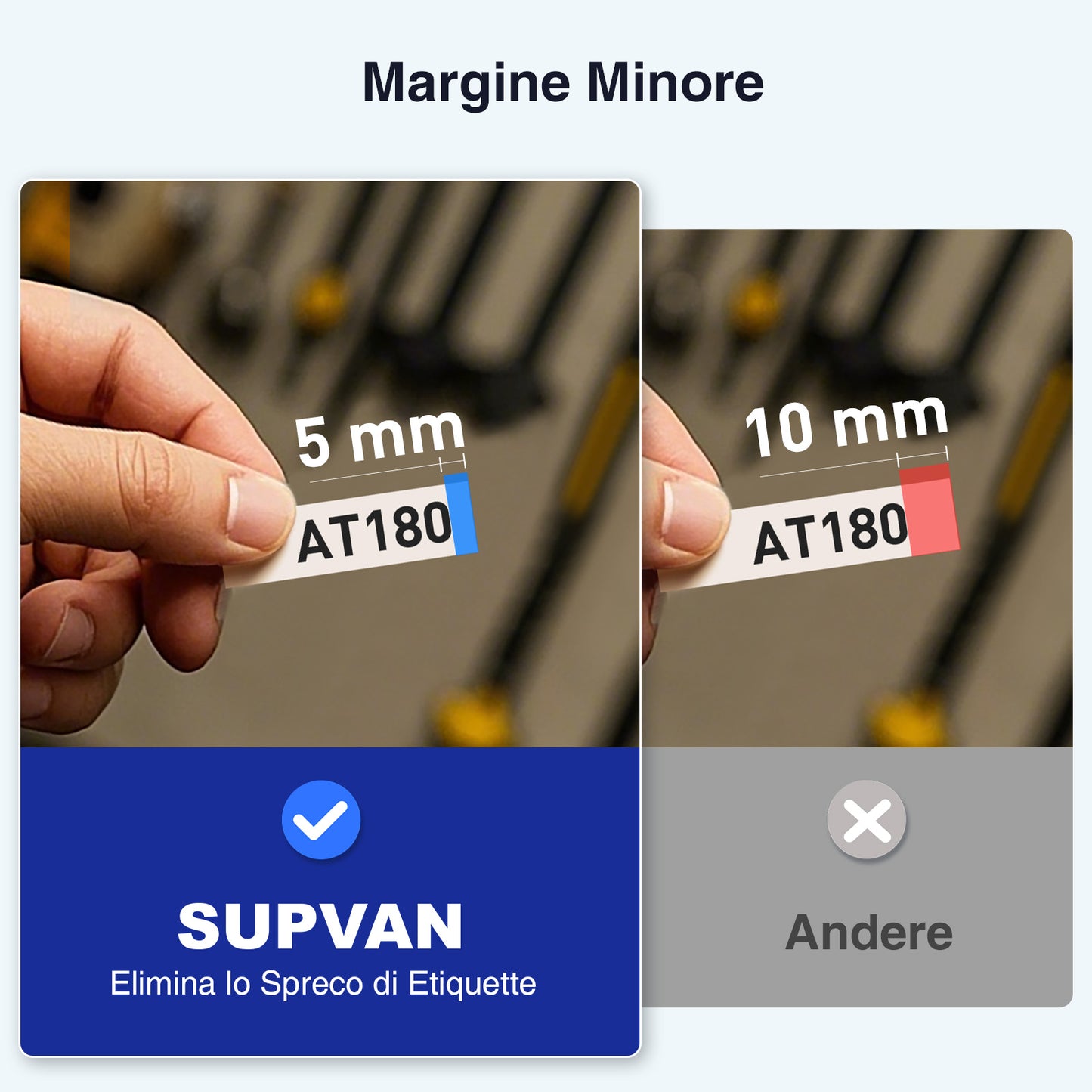 SUPVAN E11 Etichettatrice Bluetooth, Supporta Tastiera e App con 40+ Font e 600+ Icone, Stampante Etichette Adesive Ricaricabile senza Inchiostro per Casa, Cucina, Ufficio, Scuola, Nero