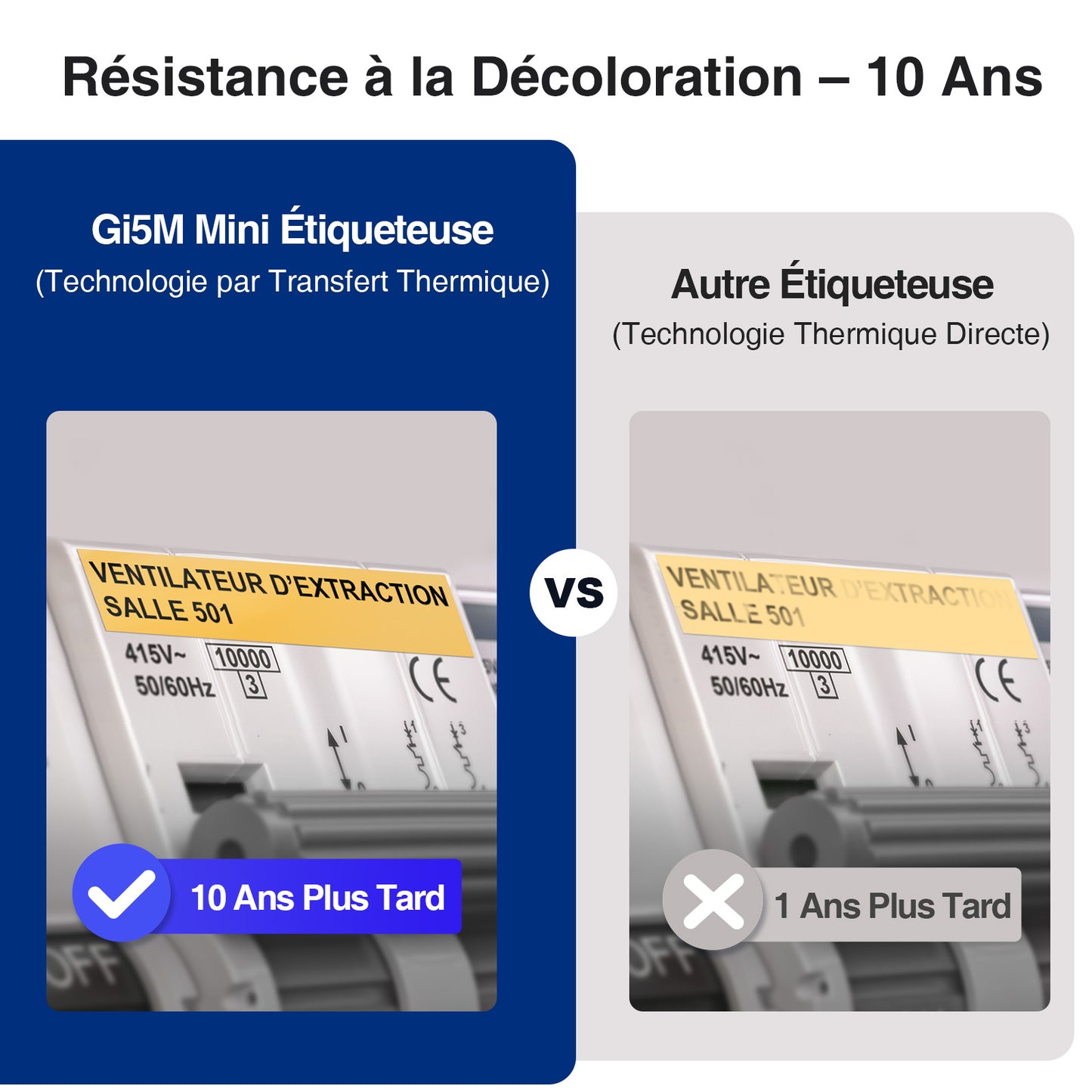 SUPVAN G15M Mini Étiqueteuse Industrielle Portable Rechargeable, inclut 4 Rouleaux d'Étiquettes Autocollantes Blanches, Résistante aux UV, pour l'extérieur, l'industrie, l'électricien et l'usine