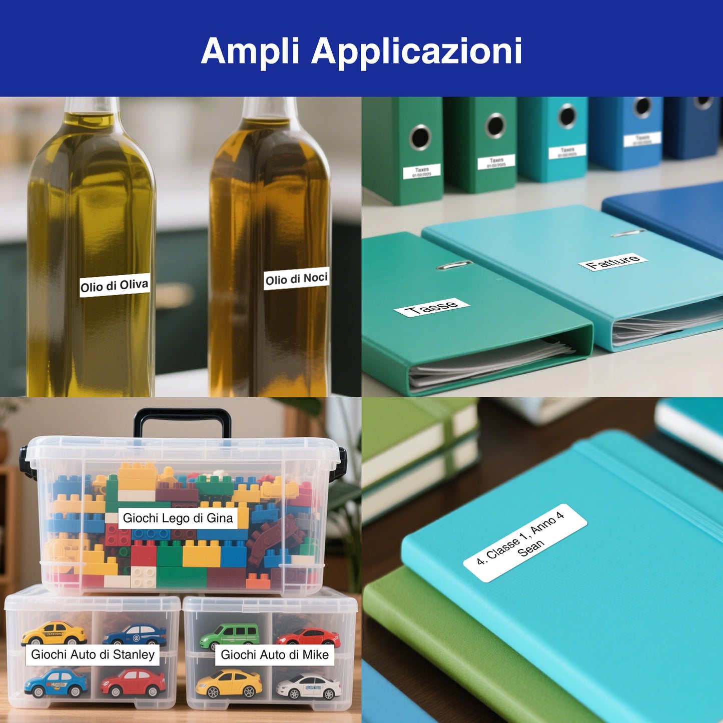 SUPVAN E11 Etichettatrice Bluetooth, Supporta Tastiera e App con 40+ Font e 600+ Icone, Stampante Etichette Adesive Ricaricabile senza Inchiostro per Casa, Cucina, Ufficio, Scuola, Nero