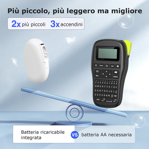 SUPVAN E10 Mini Etichettatrice Bluetooth, Etichette Adesive Impermeabili, App con 40+ Caratteri e 600+ Icone, Stampante Etichette Adesive per Casa, Cucina, Scuola, Ufficio, Bianco