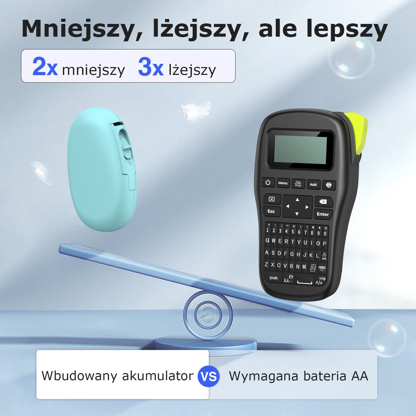 SUPVAN Drukarka Etykiet Bluetooth E10, Samoprzylepna Drukarka Etykiet, Drukarka Termiczna kompatybilna z systemem iOS Android, do domu, biura i małych firm, Cyjan