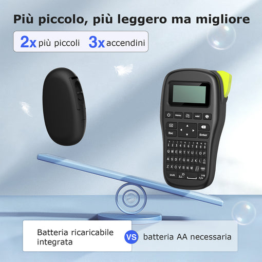 SUPVAN E10 Mini Etichettatrice Bluetooth con 3 Nastri, Etichette Adesive Impermeabili, App con 40+ Caratteri e 600+ Icone, Stampante Etichette Adesive per Casa, Cucina, Scuola, Ufficio, Nero