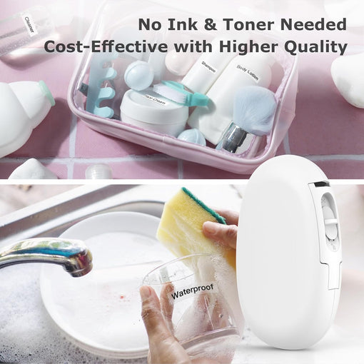 SUPVAN Label Makers E10 Mini Bluetooth Label Printer Wireless Labeler Label Maker Machine Multiple Templates Available Labelmaker for Office Organization Home Kitchen Storage White