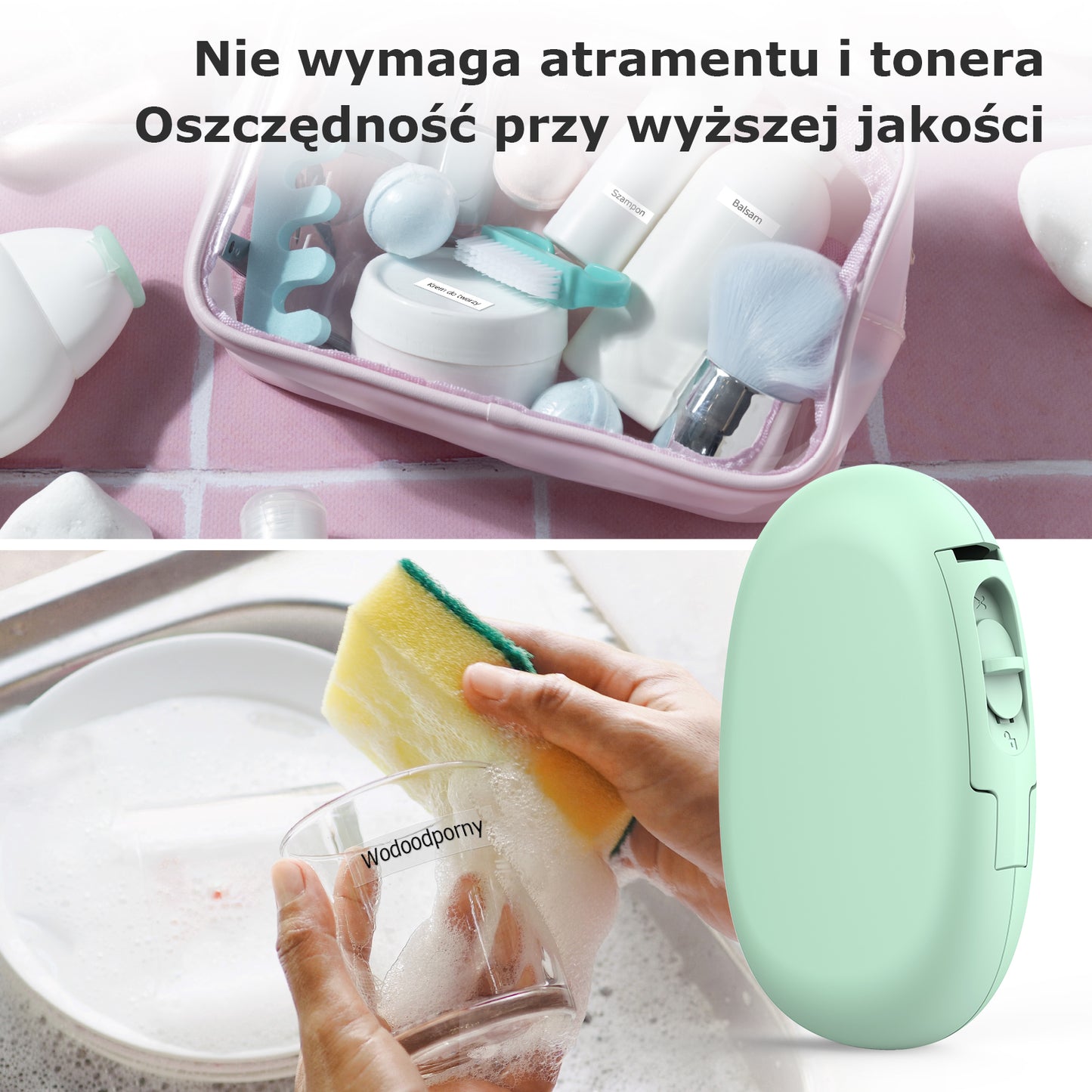 SUPVAN Drukarka Etykiet Bluetooth E10, Samoprzylepna Drukarka Etykiet, Drukarka Termiczna kompatybilna z systemem iOS Android, do domu, biura i małych firm, Zielony