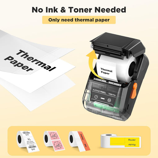 SUPVAN T50M Pro Bluetooth Label Maker Machine with Tape, Wide Waterproof Label, Versatile App with 30 Fonts and 660+ Icons, Inkless Labeler for Home, Kitchen, School, Office Organization