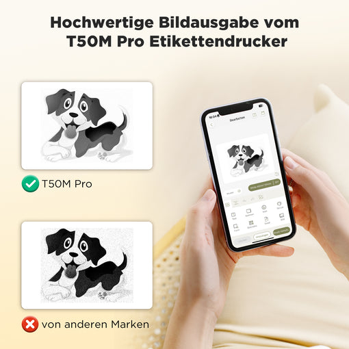SUPVAN T50M Pro Bluetooth Etikettendrucker mit Etiketten, Breite wasserfeste Etiketten, Vielseitige App mit 30 Schriftarten und über 700 Icons, Etikettiergerät für Einzelhandel, Büro, Organisation