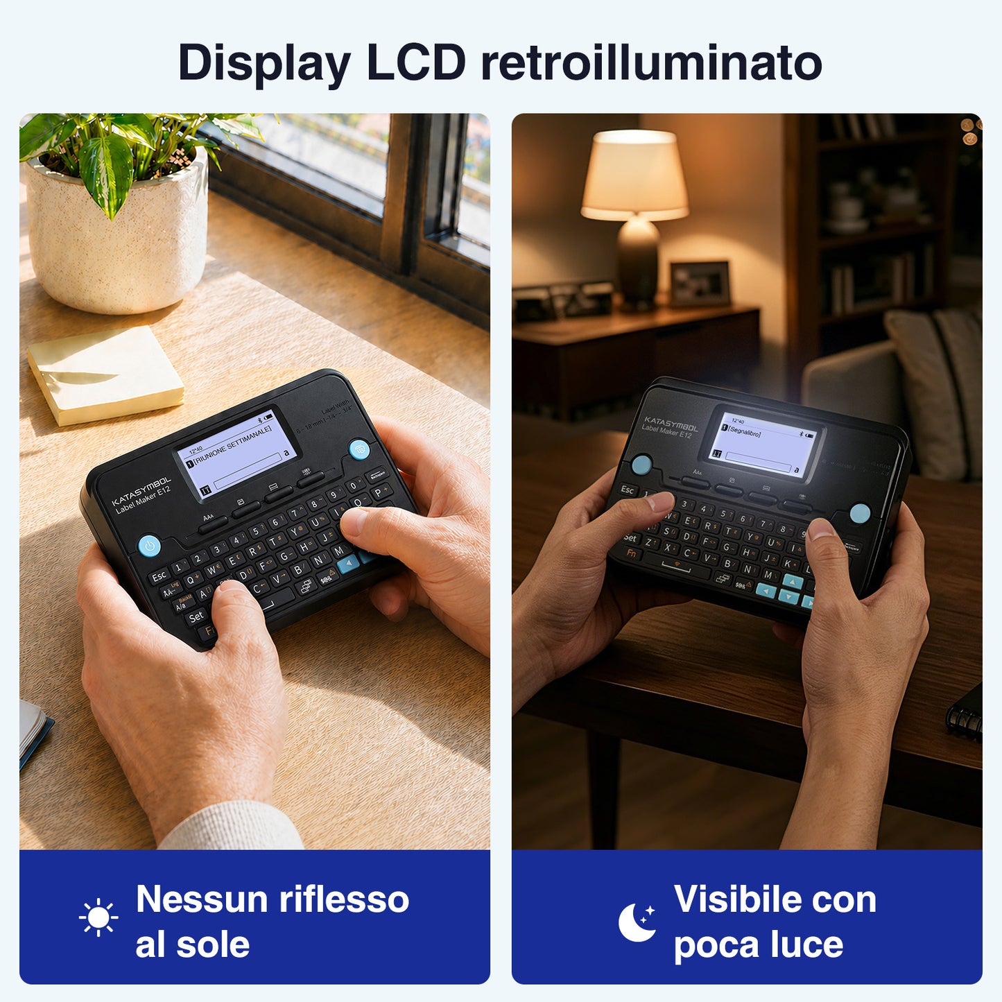 SUPVAN E12 Etichettatrice Tastiera e Bluetooth con 4 Nastri, Nero