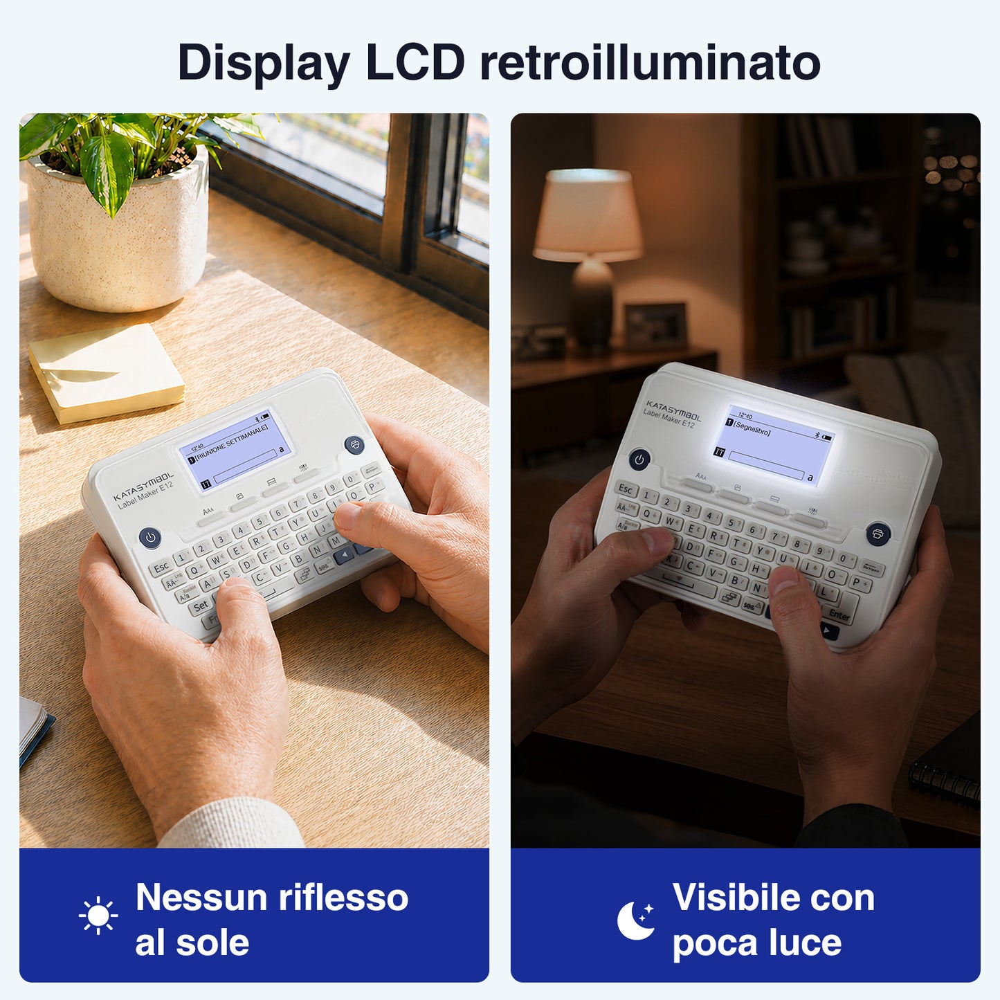 SUPVAN E12 Etichettatrice Tastiera e Bluetooth con Nastro, Bianco