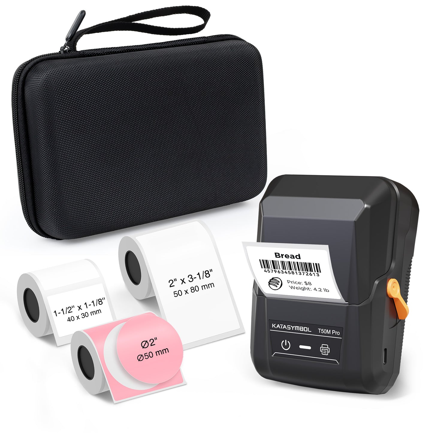 SUPVAN T50M Pro Bluetooth Label Maker Machine with 3 Tapes & Case