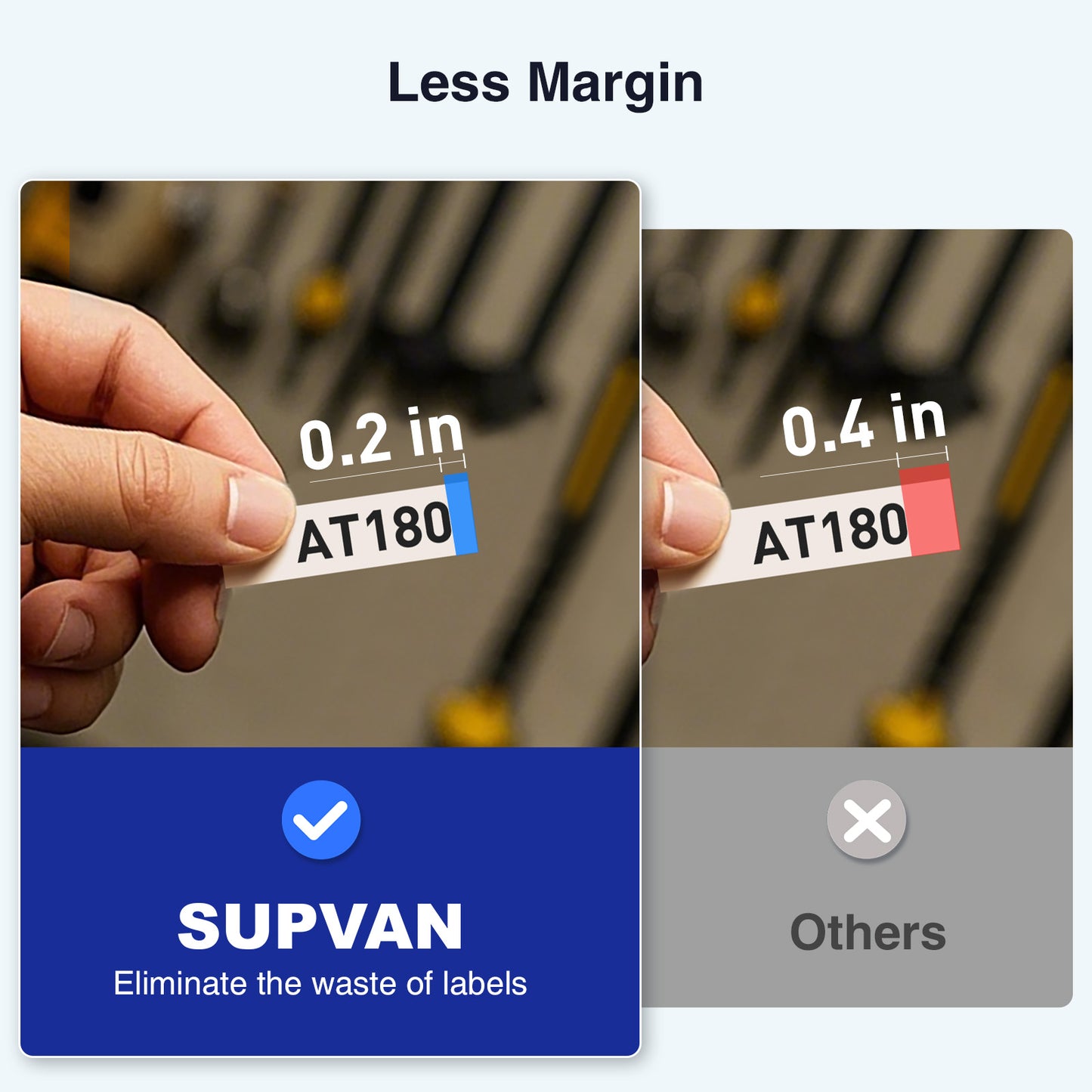 SUPVAN E11 Bluetooth Label Maker Machine with 1 Tape, Backlit Display, Rechargeable, Versatile App with 30+ Fonts and 660+ Icons, Minimal Margin, for Home, Kitchen, Office, School