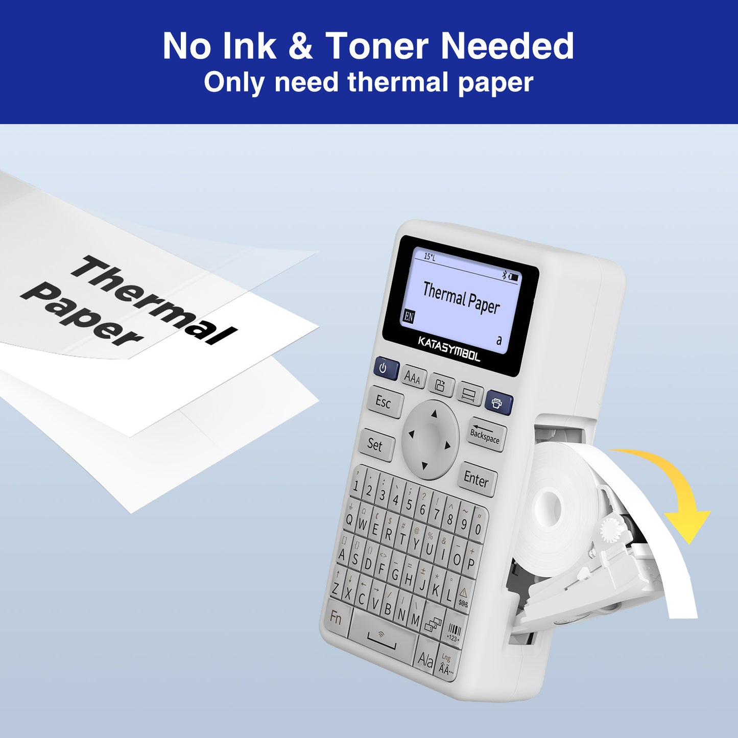 SUPVAN E11 Bluetooth Label Maker Machine with 1 Tape, Backlit Display, Rechargeable, Versatile App with 30+ Fonts and 660+ Icons, Minimal Margin, for Home, Kitchen, Office, School