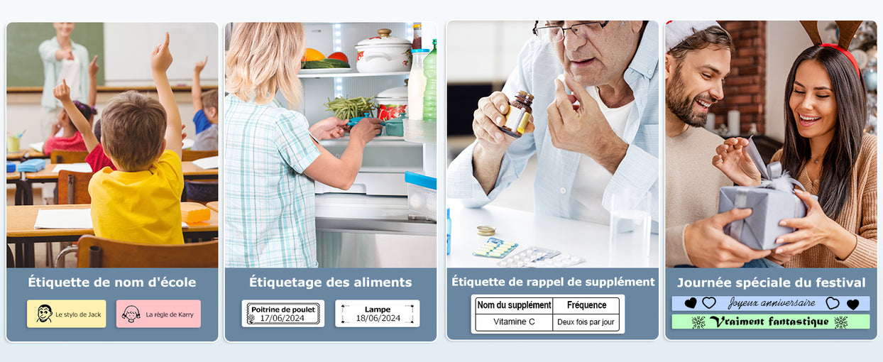 SUPVAN E10 Etiqueteuse avec étiquettes, imprimante d'étiquettes Autocollantes, Application Intelligente 40+ Polices, 150+ modèles et 700+ icônes, Impression d'étiquettes personnalisées, Noir