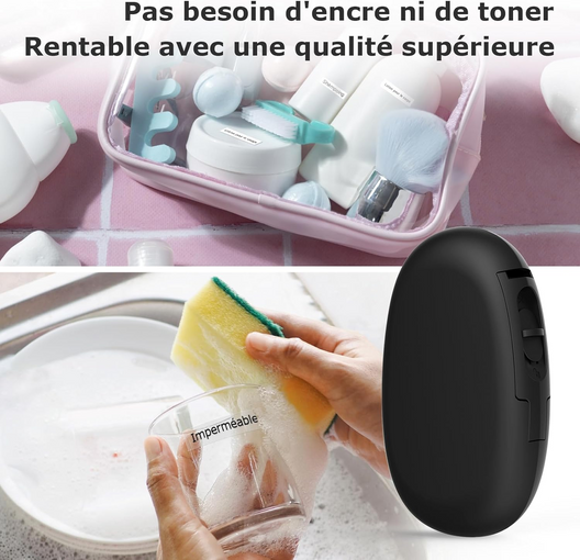 SUPVAN E10 Etiqueteuse avec étiquettes, imprimante d'étiquettes Autocollantes, Application Intelligente 40+ Polices, 150+ modèles et 700+ icônes, Impression d'étiquettes personnalisées, Noir