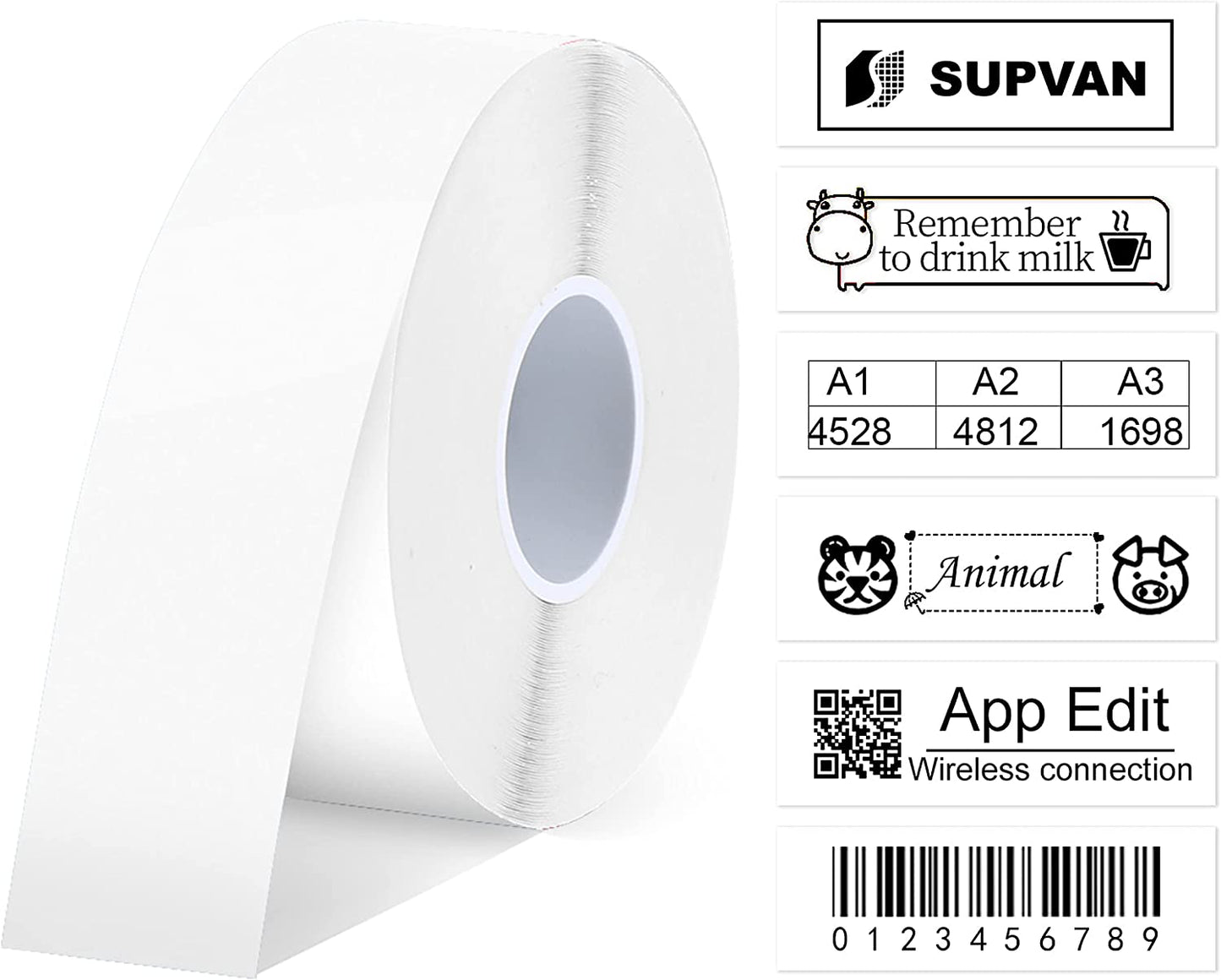 SUPVAN E10 Continuous Label Maker Label Tape Printer Paper
