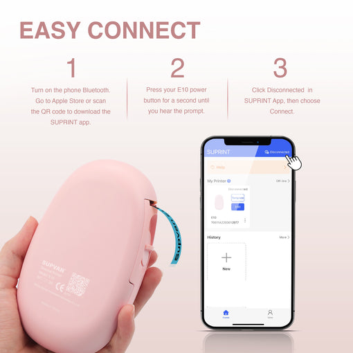 SUPVAN E10 Mini Bluetooth Label Printer